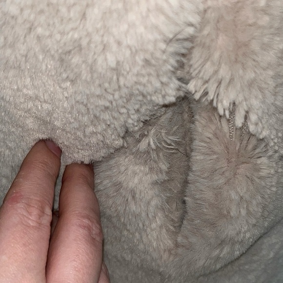 Calvin Klein Chevron-Quilted Faux Fur Coat S Light Pink Pre-Owned Excellent - Picture 11 of 15